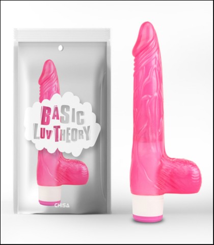 Realisticni vibrator sa testisima - luv pleaser pink