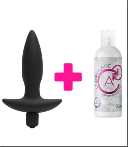 SILIKONSKI ANALNI VIBRATOR + LUBRIKANT