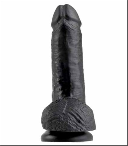 Realisticni dildo sa testisima 17cm - crna boja