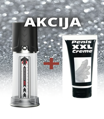 TELESKOP PUMPA ZA PENIS + XXL KREMA