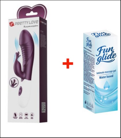 SILIKONSKI MEKANI VIBRATOR - LJUBICASTA - RASMUSSEN + FUN GLIDE VAGINAL 100ML