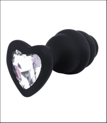 Crna silikonska rebrasta analna kupa