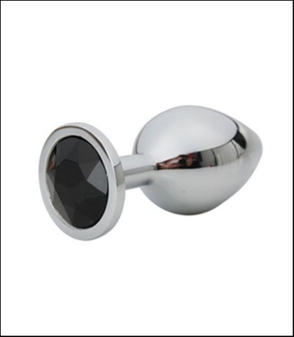 Mali metalni analni dildo sa crnim dijamantom