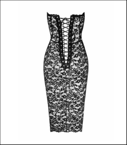 Cipkasta haljina sa pertlama na ledjima