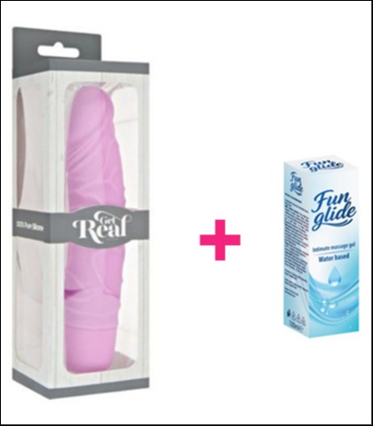 ROZE SILIKONSKI VIBRATOR + LUBRIKANT