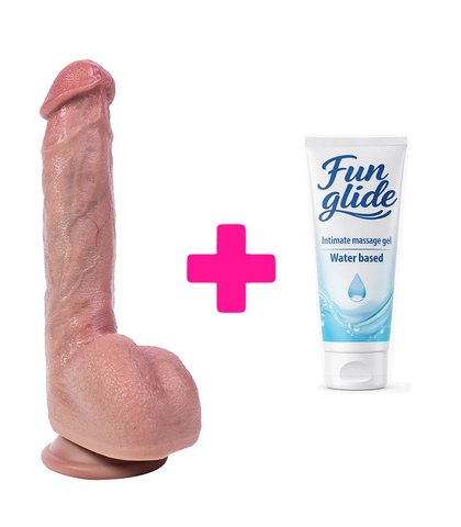 SAVITLJIVI SILIKONSKI DILDO HYPER REALISTIC DILDO 2 21CM + FUN GLIDE VAGINAL 100ML