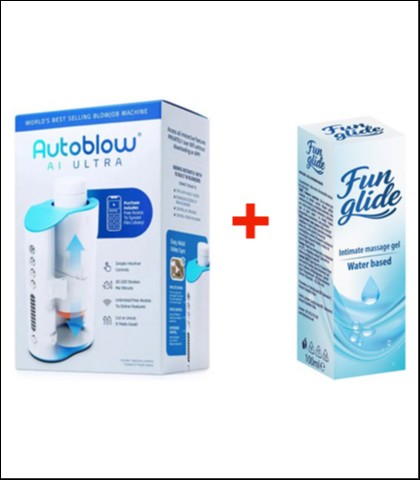 AUTOBLOW AI ULTRA MASTURBATOR + FUN GLIDE VAGINAL 100ML