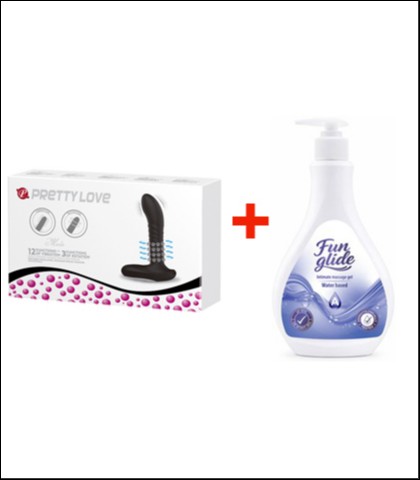 ROTIRAJUCI MASAZER PROSTATE + FUN GLIDE ANAL 400ML