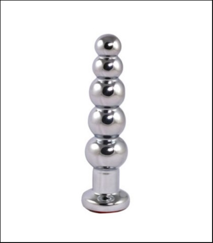 Metalne analne kuglice sa crvenim dijamantom