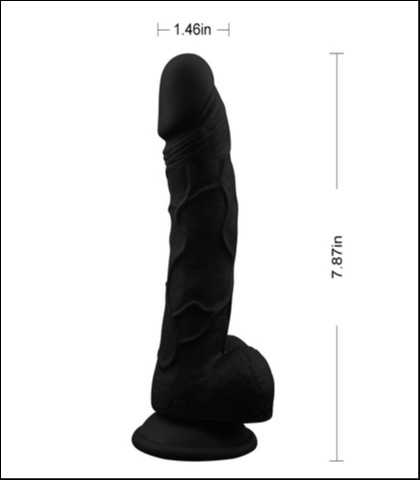 Realisticni silikonski dildo - crna boja