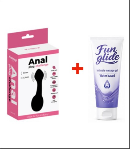 ANALNI VIBRATOR 14CM + FUN GLIDE ANAL 100ML