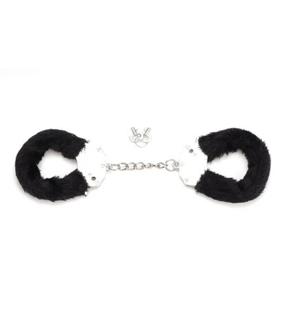 Metalne lisice crno krzno Furry Fun Cuffs