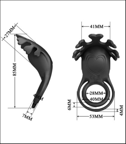 Silikonski prsten za penis ruben black