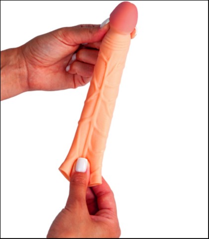 Realistična navlaka za penis 16.5cm + lubrikant