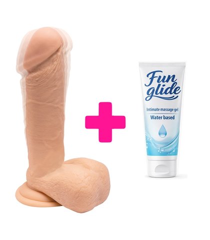 ROTIRAJUćI VIBRO DILDO 19CM + FUN GLIDE VAGINAL 100ML