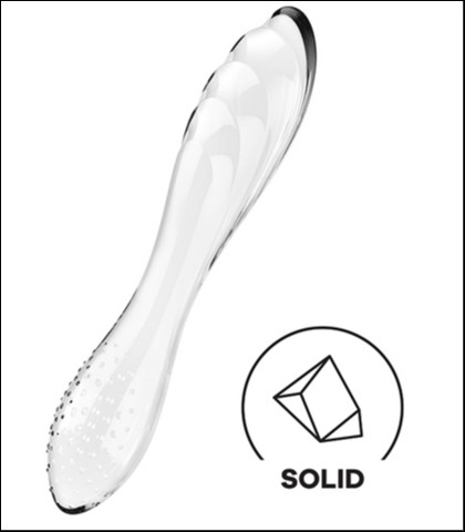 SATISFYER DAZZLING CRYSTAL GLASS DILDO TRANSPARENT 1