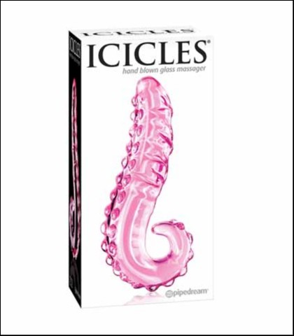 Stakleni zakrivljeni dildo icicles