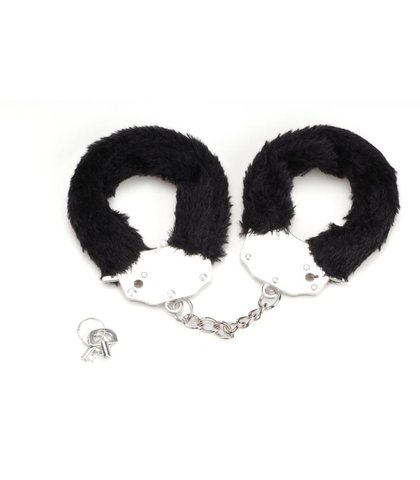 Metalne lisice crno krzno Furry Fun Cuffs