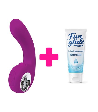 VIBRATOR SA POMERANJEM GAIA + FUN GLIDE VAGINAL 100ML