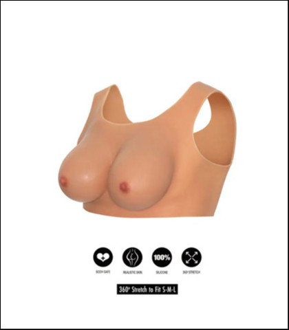 Vestacke grudi wearable breasts top with d cup