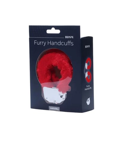 Metalne lisice crveno krzno Furry Fun Cuffs