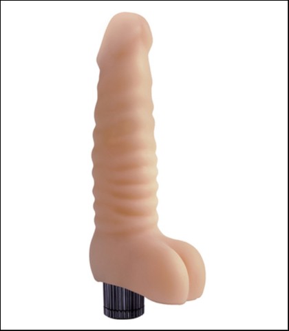 Mekani vibrator sa testisima - 19cm - vibrating cock no.02