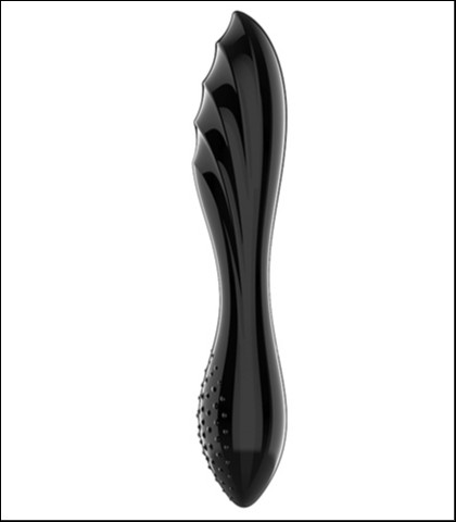 SATISFYER DAZZLING CRYSTAL GLASS DILDO BLACK 1