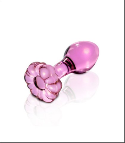 Stakleni rozi analni dildo 9cm