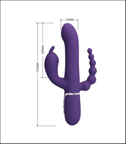 Silikonski vibrator sa trostrukom stimulacijom
