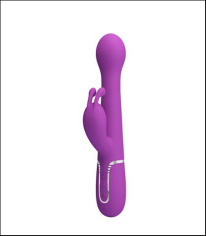 Silikonski vibrator sa pomeranjem i rotacijom u ljubicastoj boji