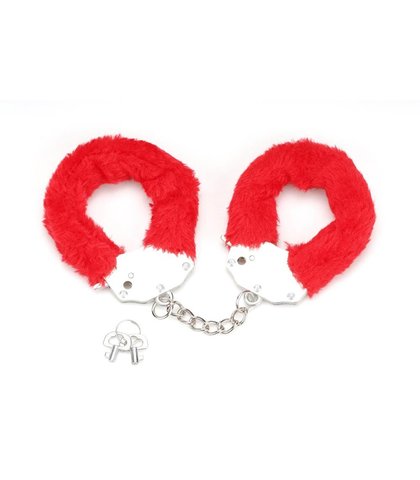 Metalne lisice crveno krzno Furry Fun Cuffs