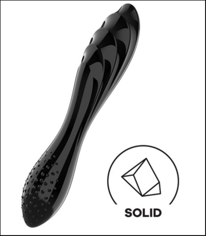 SATISFYER DAZZLING CRYSTAL GLASS DILDO BLACK 1